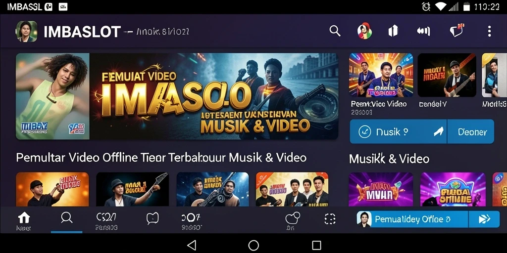 Antarmuka IMBASLOT yang sederhana dan fungsional untuk Pemutar Video Offline.