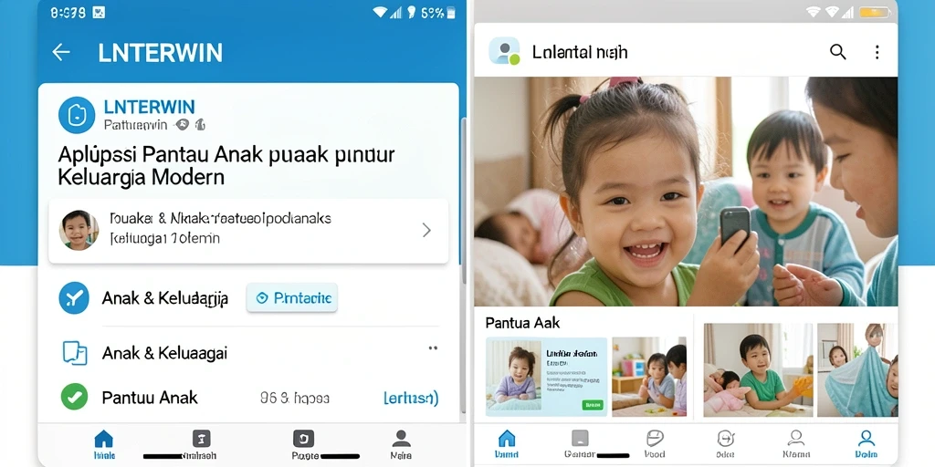 Antarmuka LNTERWIN yang mudah dipahami untuk memantau anak.