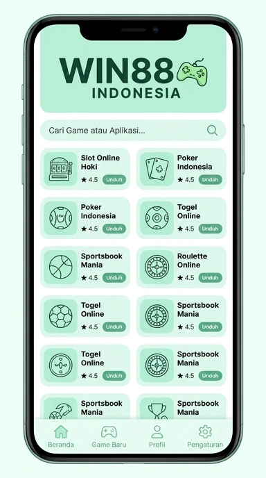 Tampilan katalog aplikasi win88